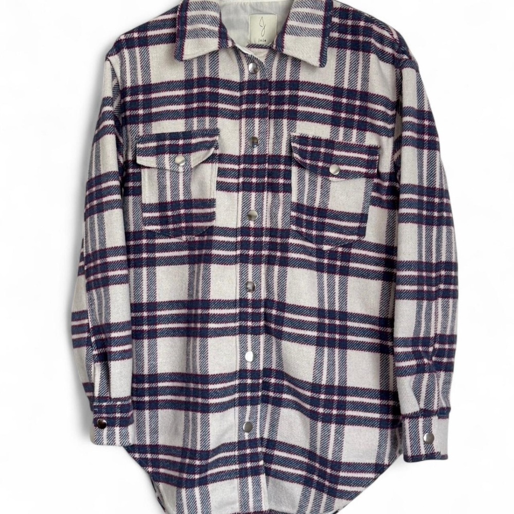 Joie White and Blue Casual Button Down Shirt